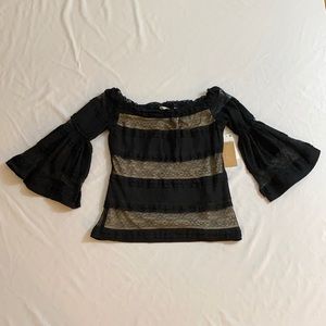 Rachel Roy black lacy top. S-NWT